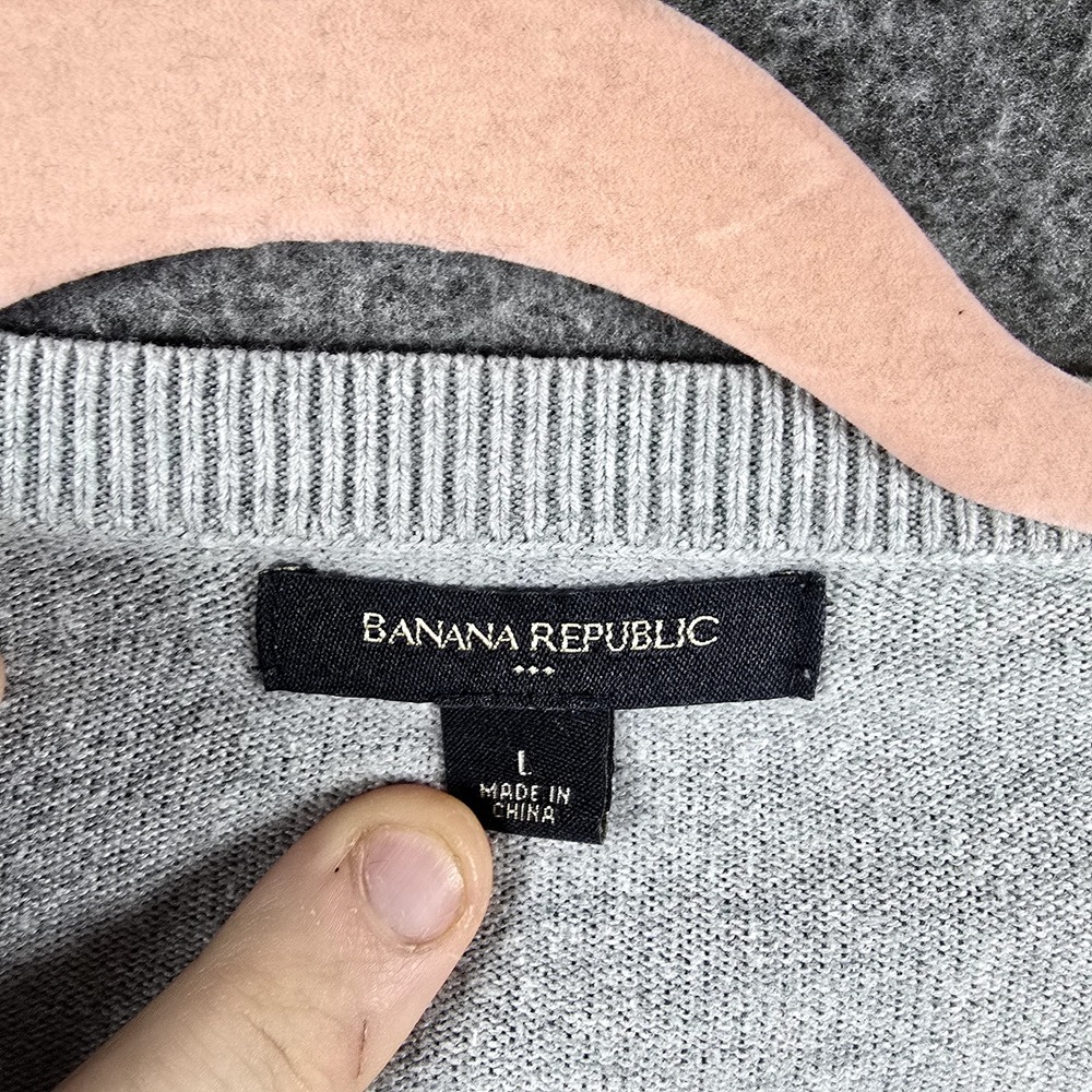Banana Republic‎ Women L Grey/Gray Pullover Sweater W Button Side Closure - Picture 2 of 11